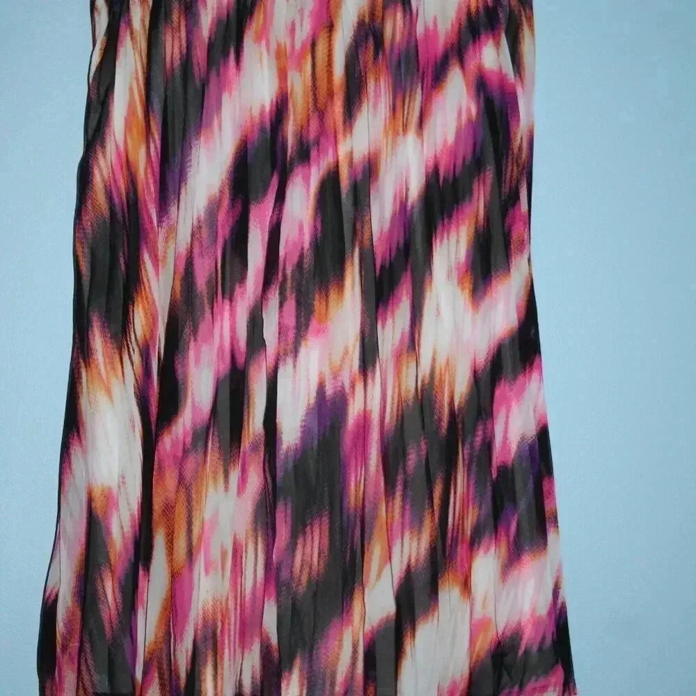 Worthington Pleated Colorful Skirt Side Zipper Size 8 NWOT